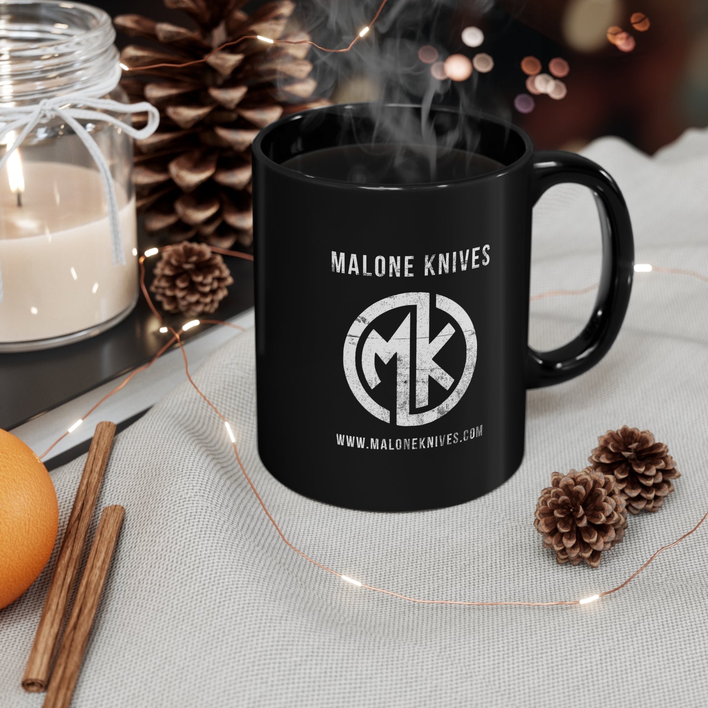 
                  
                    11oz Black Mug - MK Distressed Logo
                  
                